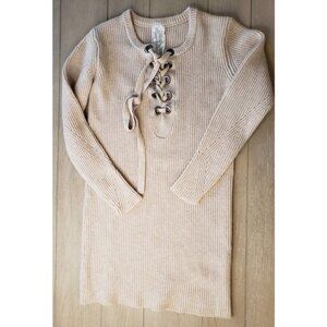 Sadie and Sage Long Length Sweater SZ S Beige